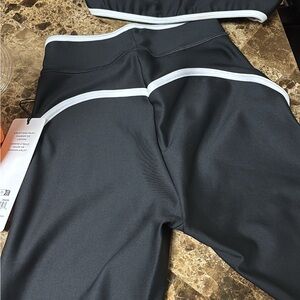 Black Leggings with White Trim